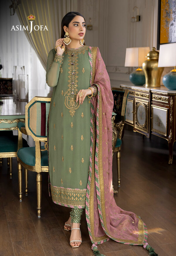 ASIM JOFA EMBROIDERED CHIFFON 3 PC - Image 2