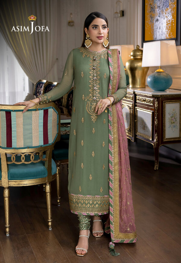 ASIM JOFA EMBROIDERED CHIFFON 3 PC - Image 4