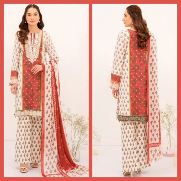 SO KAMAL Embroidered Lawn Suit 3pc