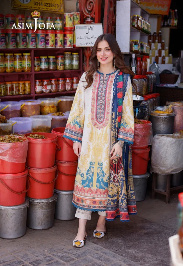 ASIM JOFA Printed Arabic Lawn Suit 3pc - Image 6