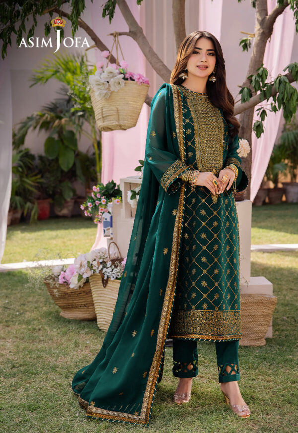 ASIM JOFA EMBROIDERED CHIFFON 3 PC - Image 4