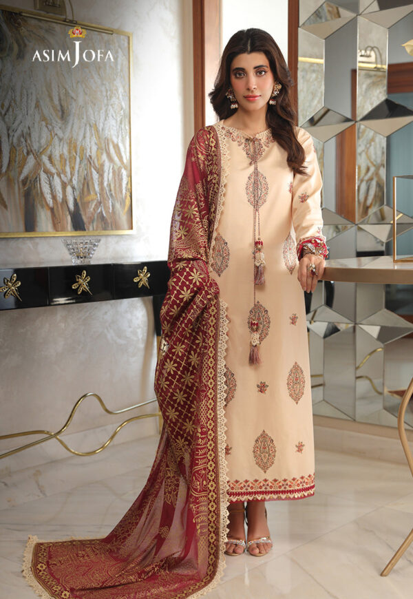 ASIM JOFA EMBROIDERED CAMBRIC 3 PCS - Image 5